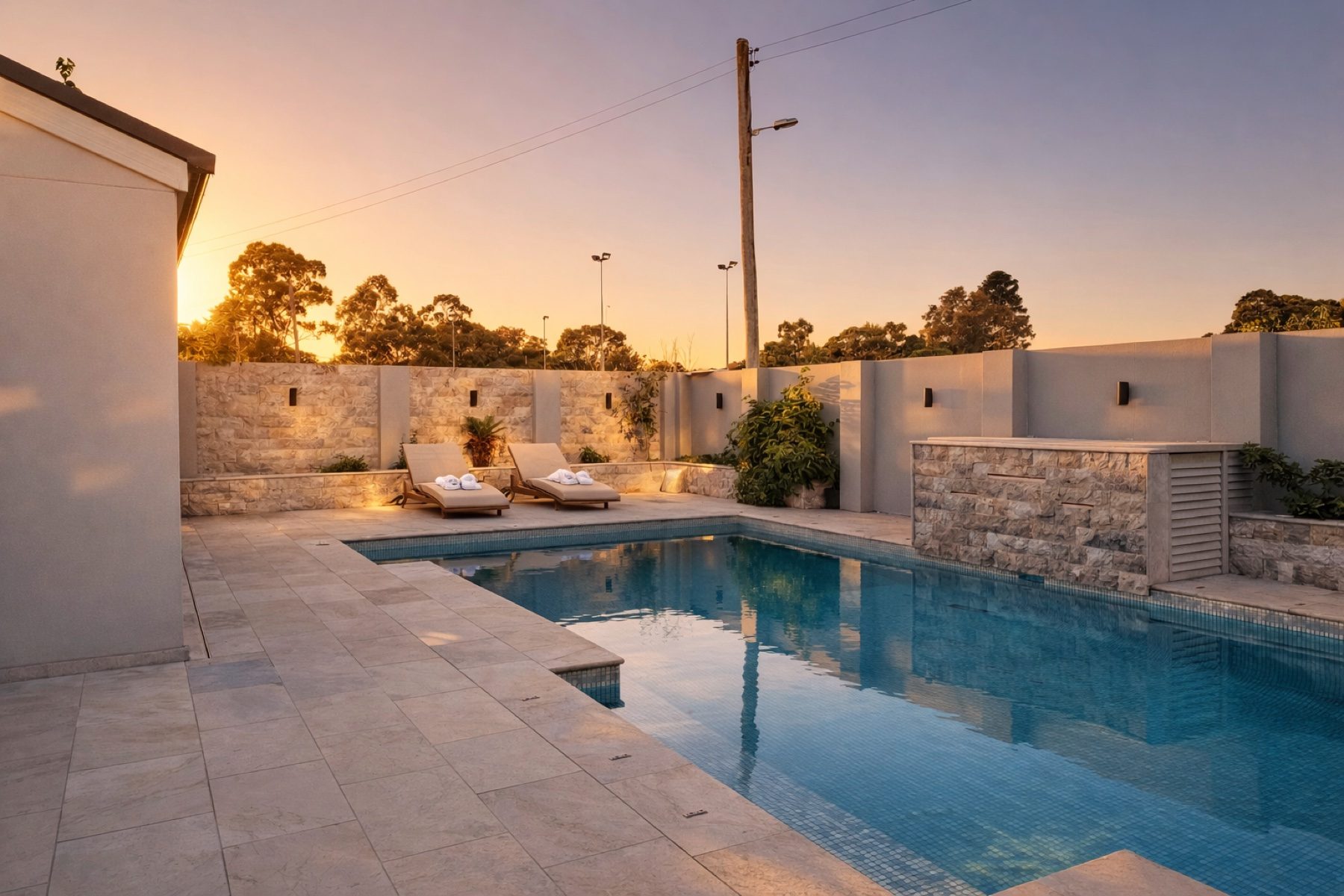 Pool at golden hour